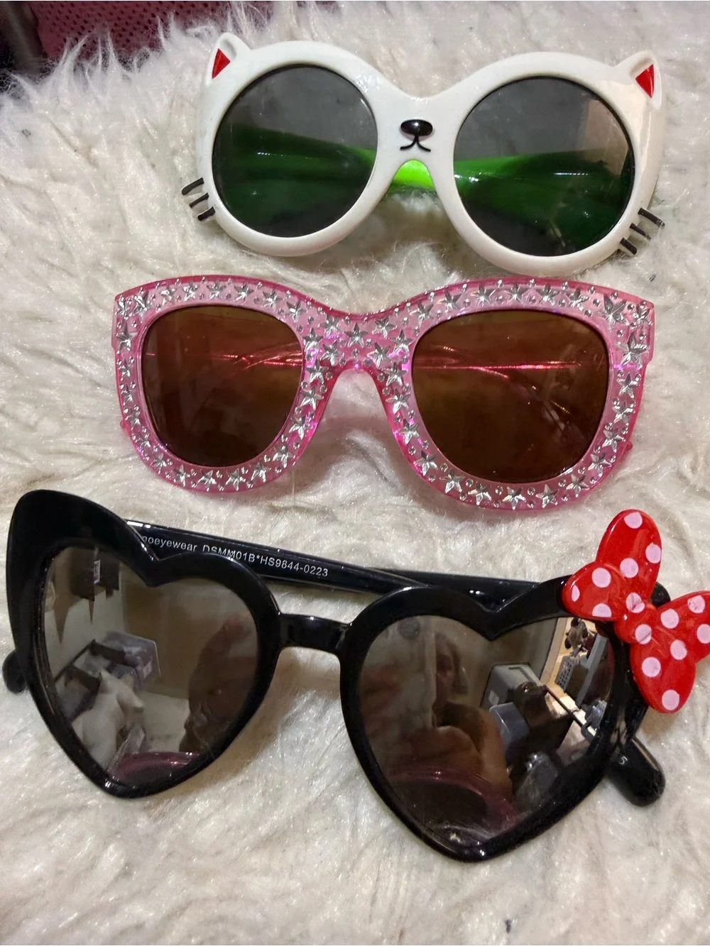 Kids Girls Pink Heart & Cat |Minnie Mouse|Princess Sunglasses Set Pack of 4